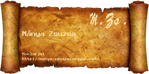 Mánya Zsuzsa névjegykártya